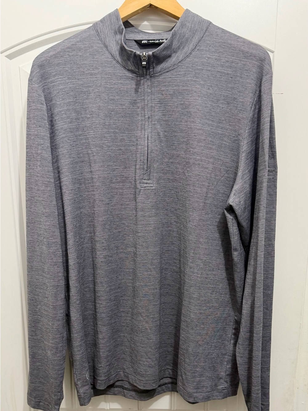 Travis Mathew Men's The Heater 1/4 Zip, Gray, Size Large, Baseball HOF Logo
